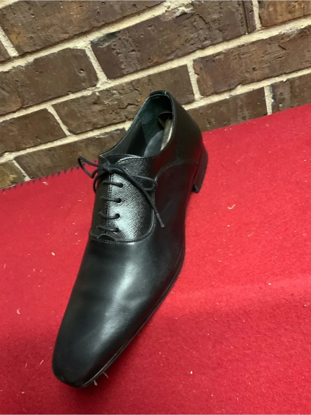 Men's Black Leather Lace-Up Oxford Derby